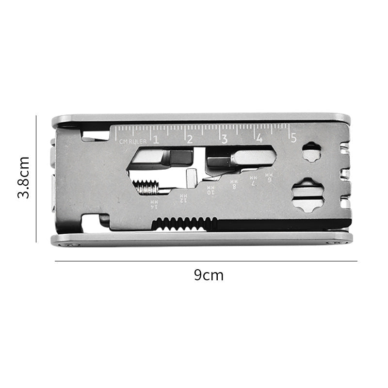 Stainless steel bike multi tool with foldable bits and protective carry case for outdoor repairs — view 4