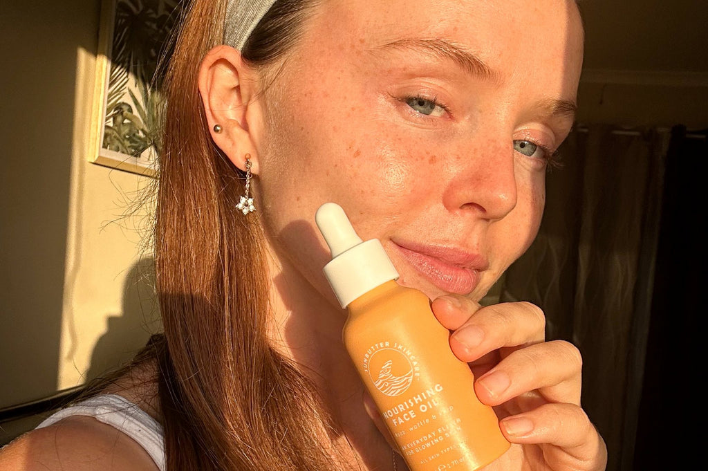 Nourishing boab wattle and kelp face oil glass bottle with dropper for daily skincare routine — view 5