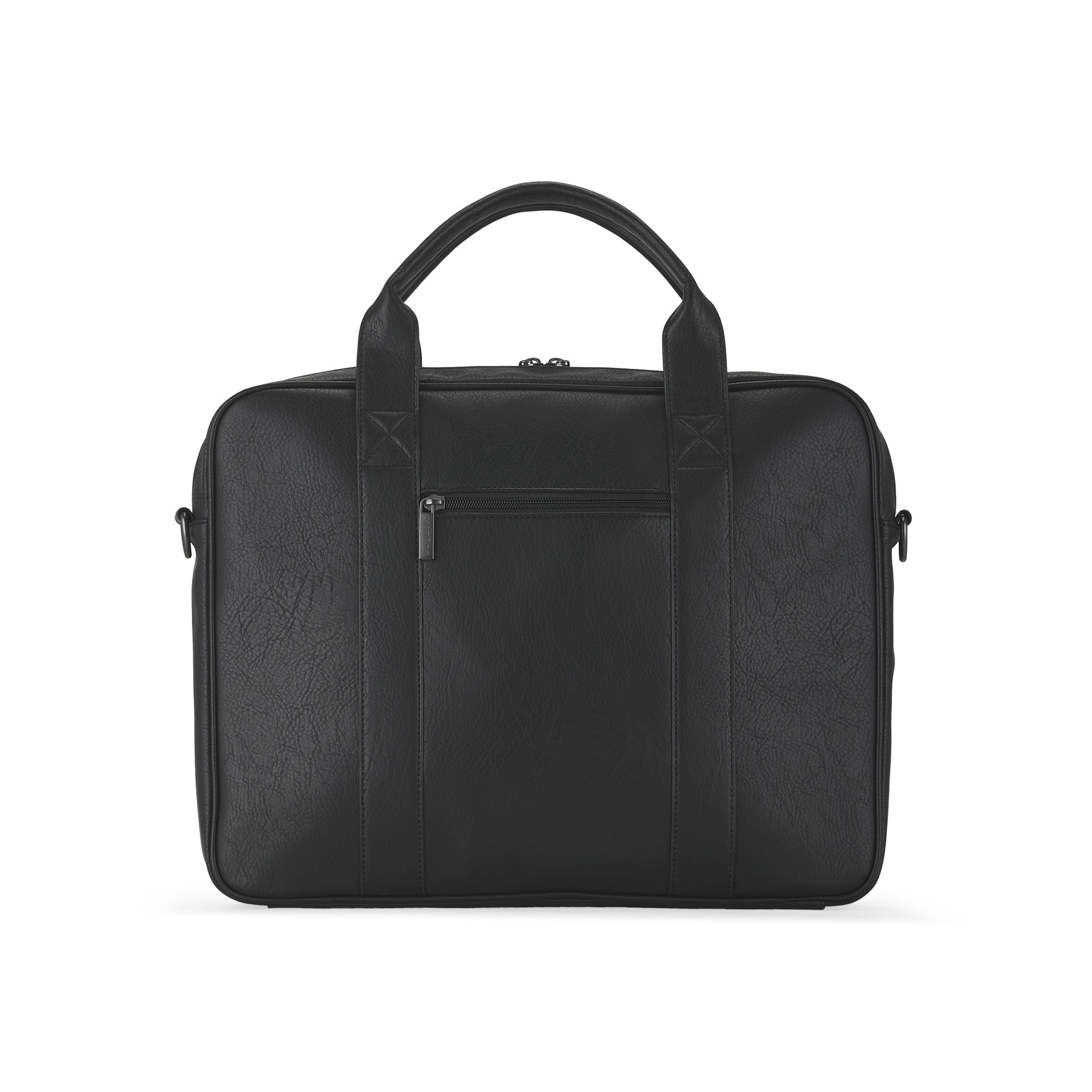 Palermo executive briefcase in premium dark material with top handle, adjustable strap, and sleek hardware — view 4