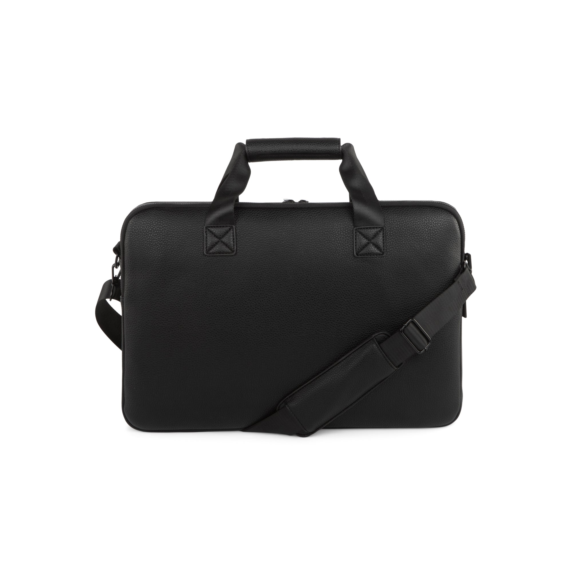 Textured vegan leather Central Briefcase with top handles and shoulder strap for modern business professionals — view 5