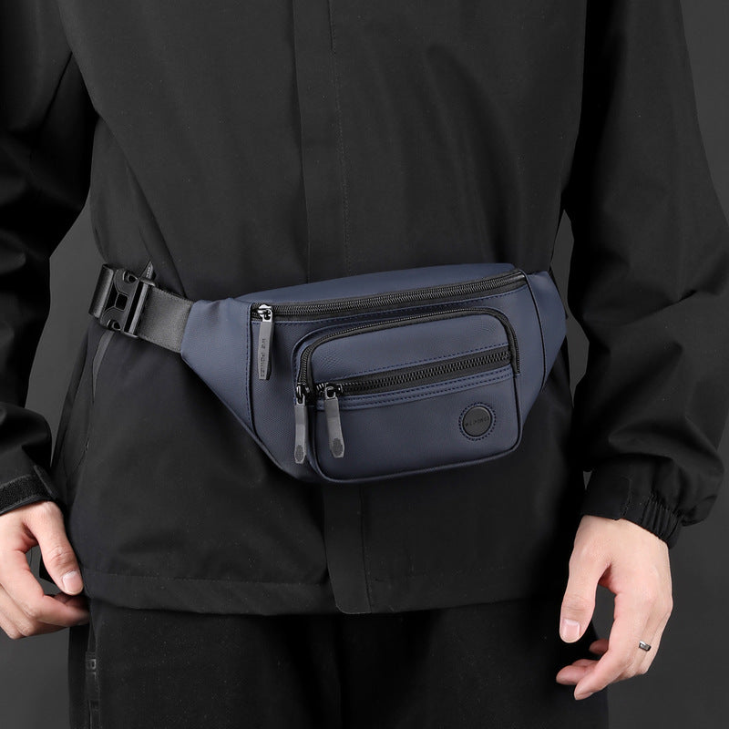 Waterproof men's waist bag in casual crossbody chest pack style for outdoor sports and travel — view 3