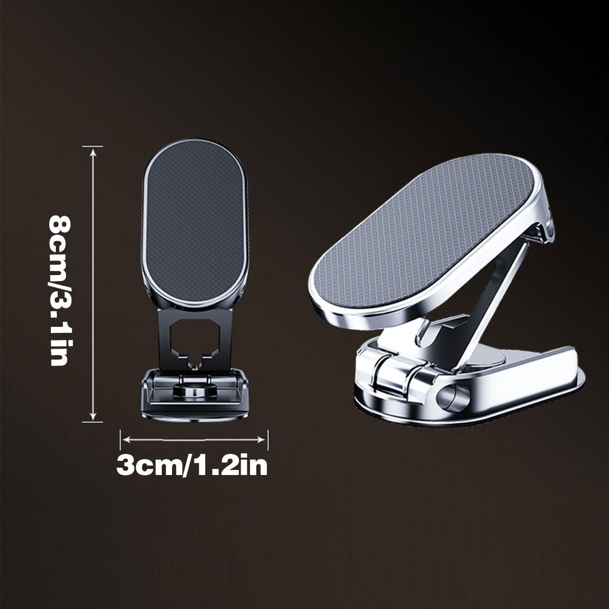 Black and silver premium alloy universal car phone mount attached to a vehicle dashboard — view 3