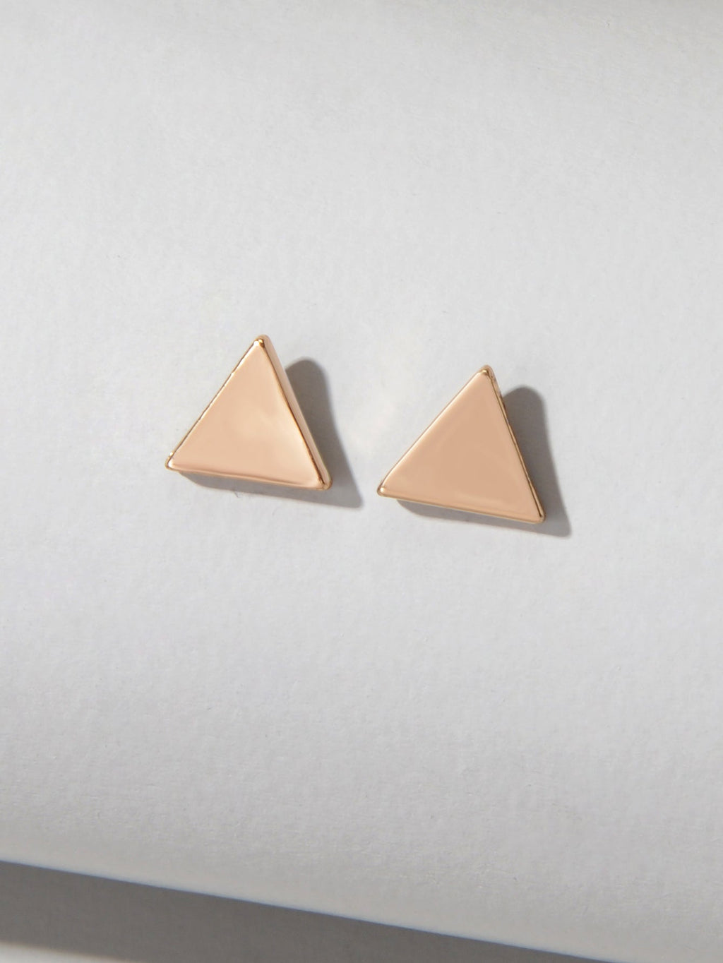 Minimalist geometric triangle small stud earrings for cartilage and tragus everyday wear — view 3