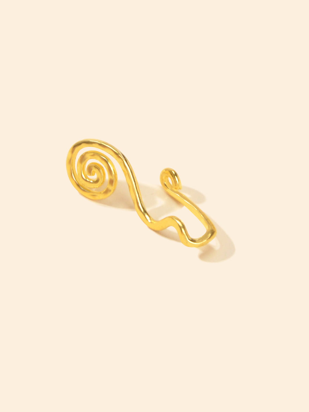 African inspired non pierced fake nose cuff and septum ring with intricate wirework design — view 3