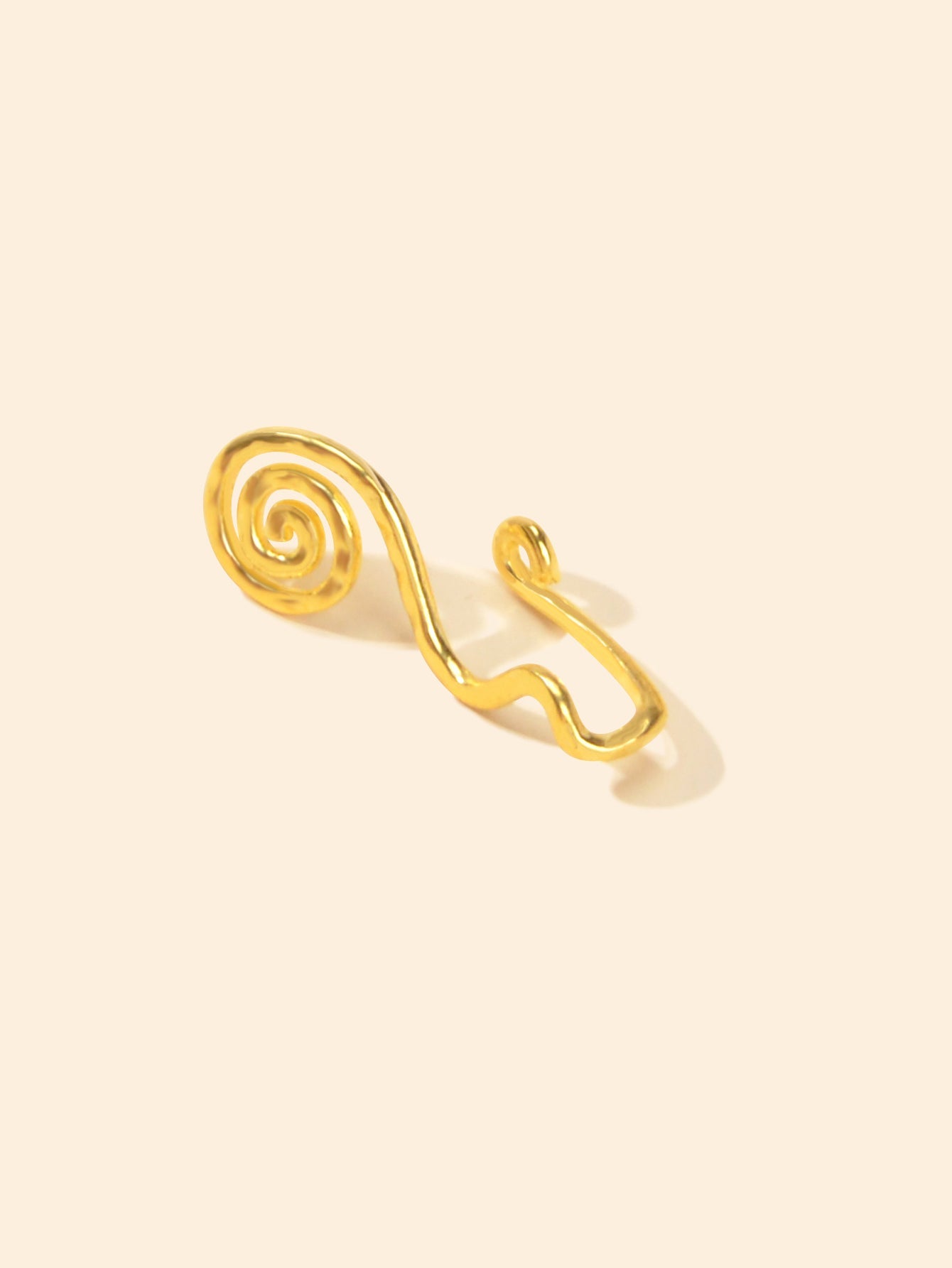 African inspired non pierced fake nose cuff and septum ring with intricate wirework design — view 3