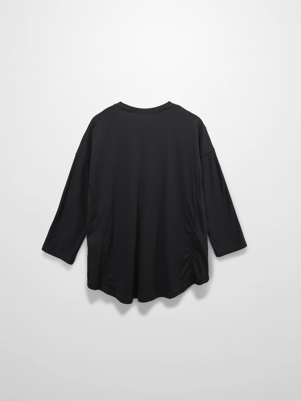 Pima Cotton Boxy Dolman Tee-Black-2