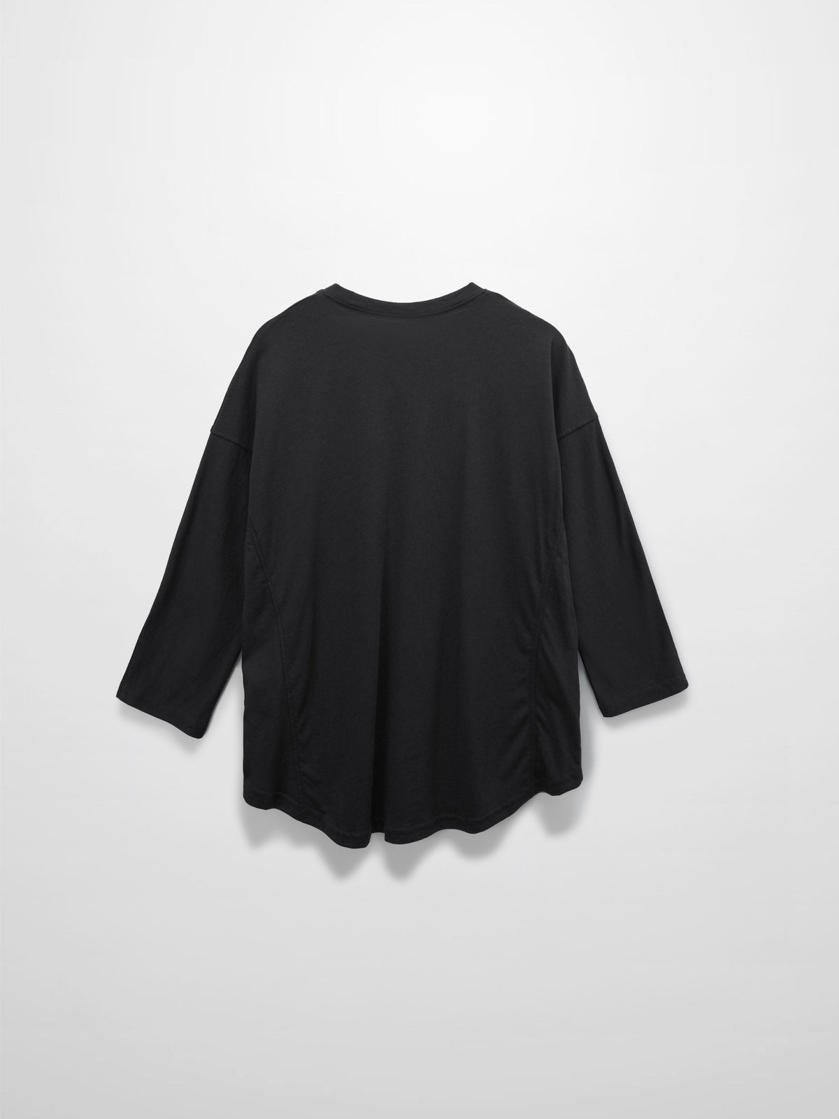 Pima Cotton Boxy Dolman Tee-Black-2