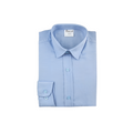 Dressy square boys shirt, a long sleeve button-down in soft wrinkle-free cotton with a slim collar.