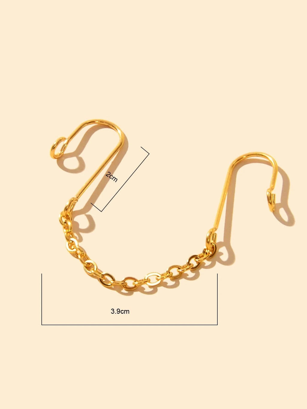 Geometric chain link fake nose and lip ring punk faux body piercing jewelry accessory. — view 3