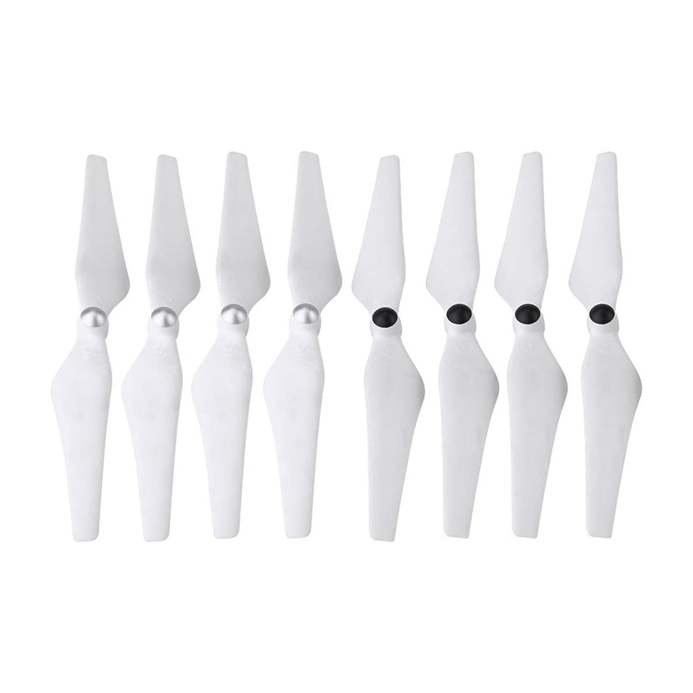 Replacement drone propellers in white PC plastic, featuring four clockwise and four counter-clockwise blades.