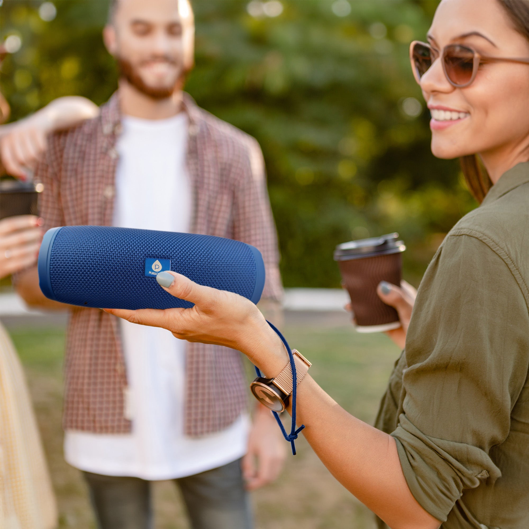 Total Audio Freedom Collection featuring wireless earbuds, a 360-degree speaker, and a waterproof suction speaker — view 2