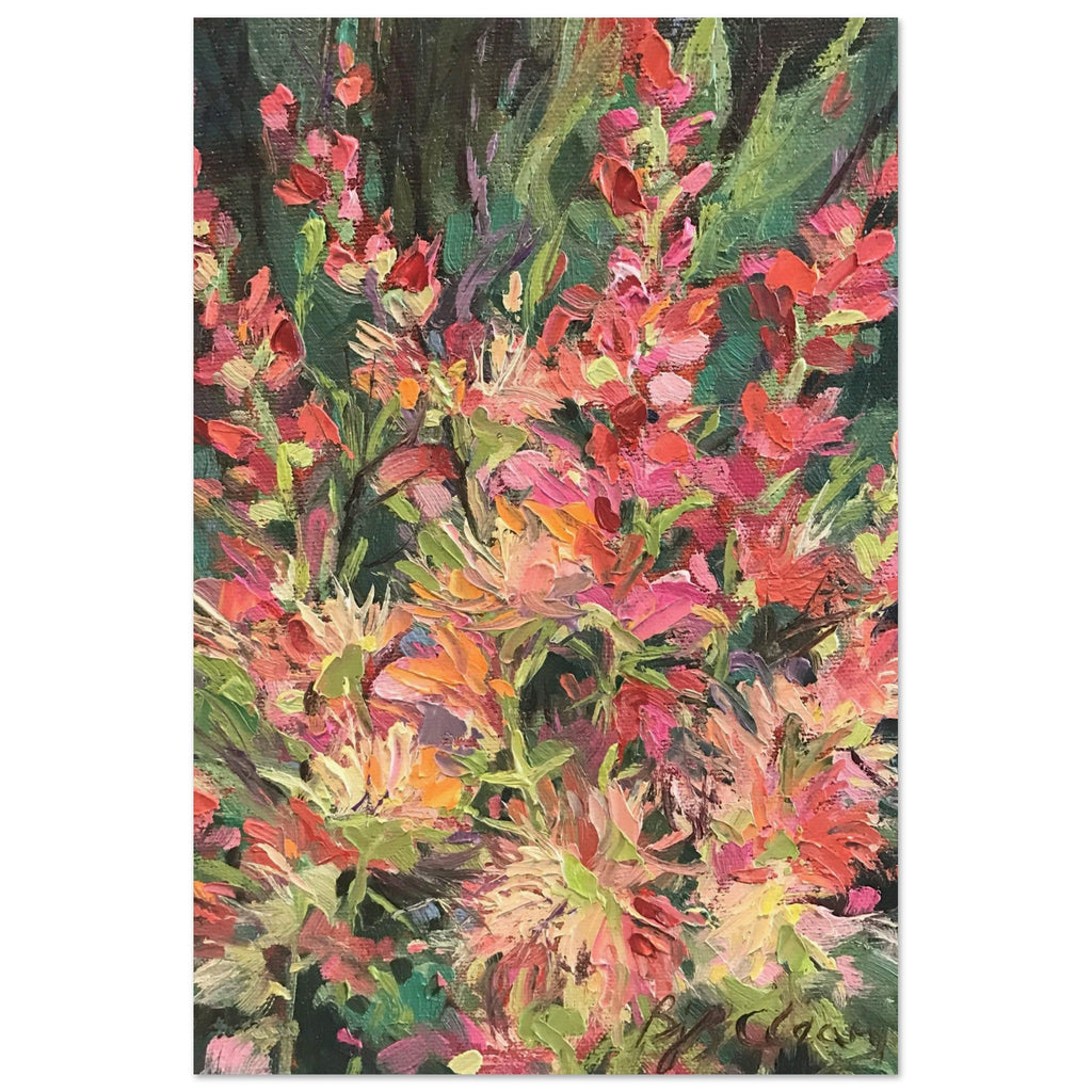 'Blossom Study' Floral I 16x24 Museum-Quality Matte Paper Poster | Original Artwork by American Artist Barbara Cleary (Fall Collection)-1