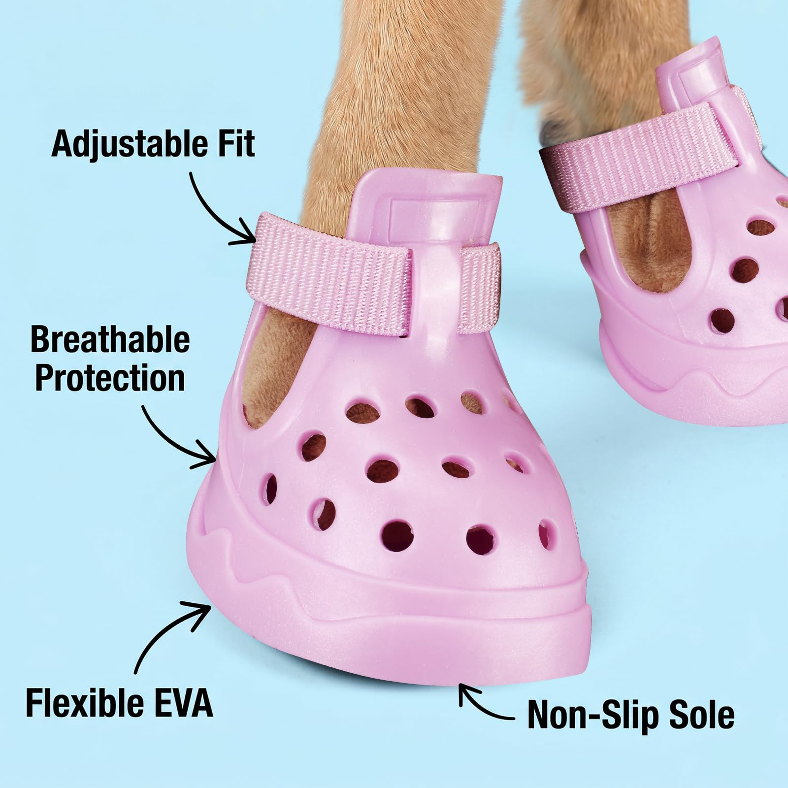 Waterproof rubber dog shoes with adjustable velcro straps and anti-slip soles for outdoor pet protection — view 5