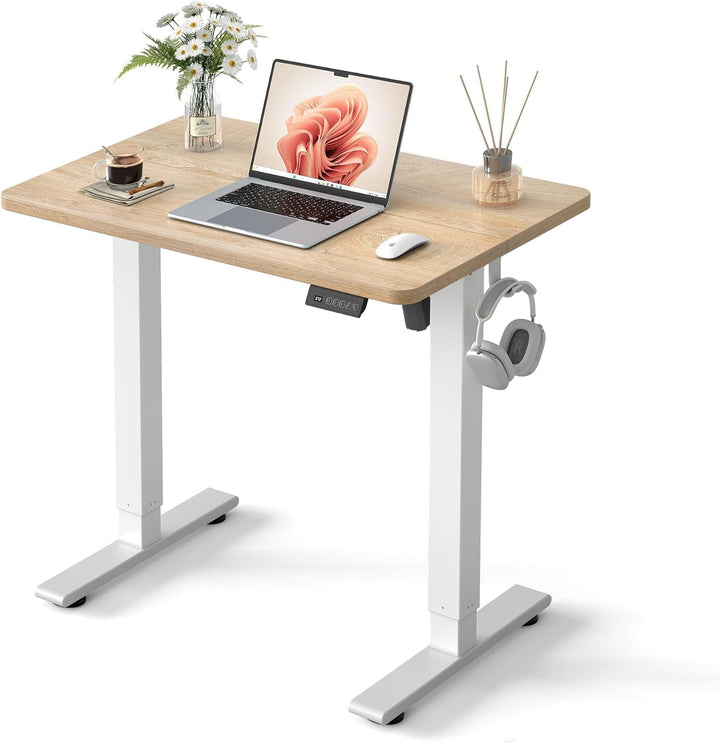 32 Inch Electric Adjustable Standing Desk Maple Top
