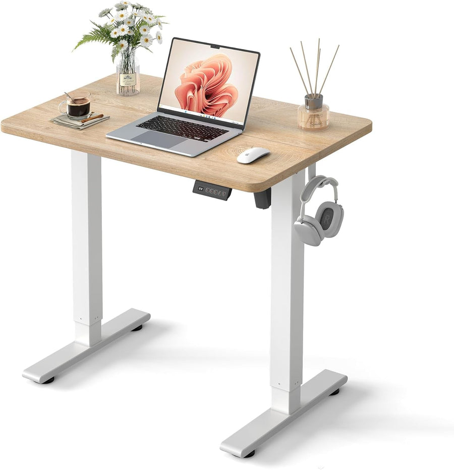 32 Inch Electric Adjustable Standing Desk Maple Top