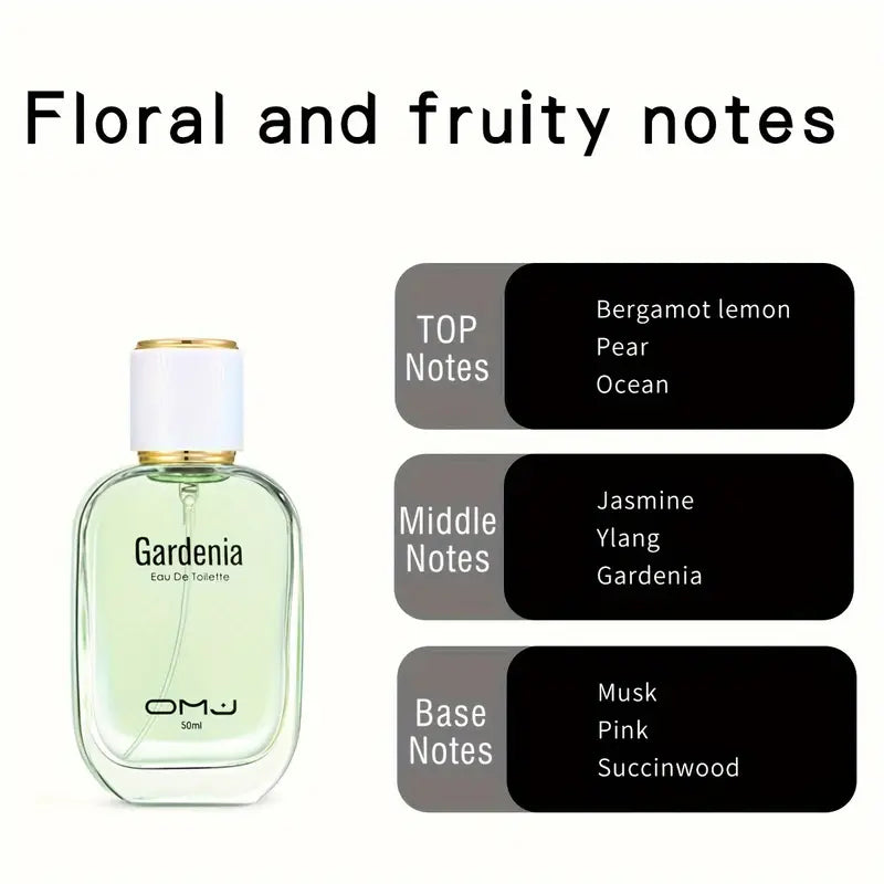 Gardenia Bloom 50ml Eau De Toilette sleek glass perfume bottle for women with floral fruity fragrance — view 5