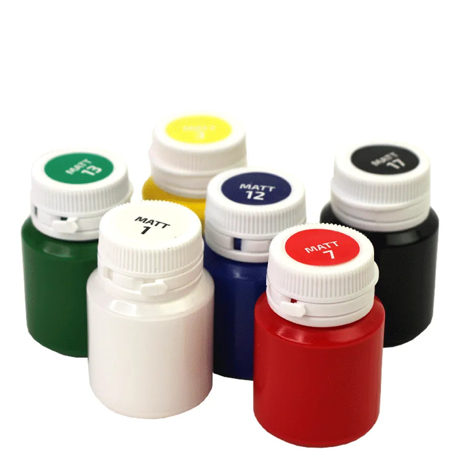 Matte acrylic paint set with 6 vibrant color tubes for decorative canvas and wood crafting — view 3