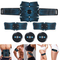 USB rechargeable muscle toner set for abdomen and arms featuring fitness gel pads and control units