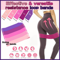 Colorful natural latex resistance band loops for yoga, Pilates, and strength training.