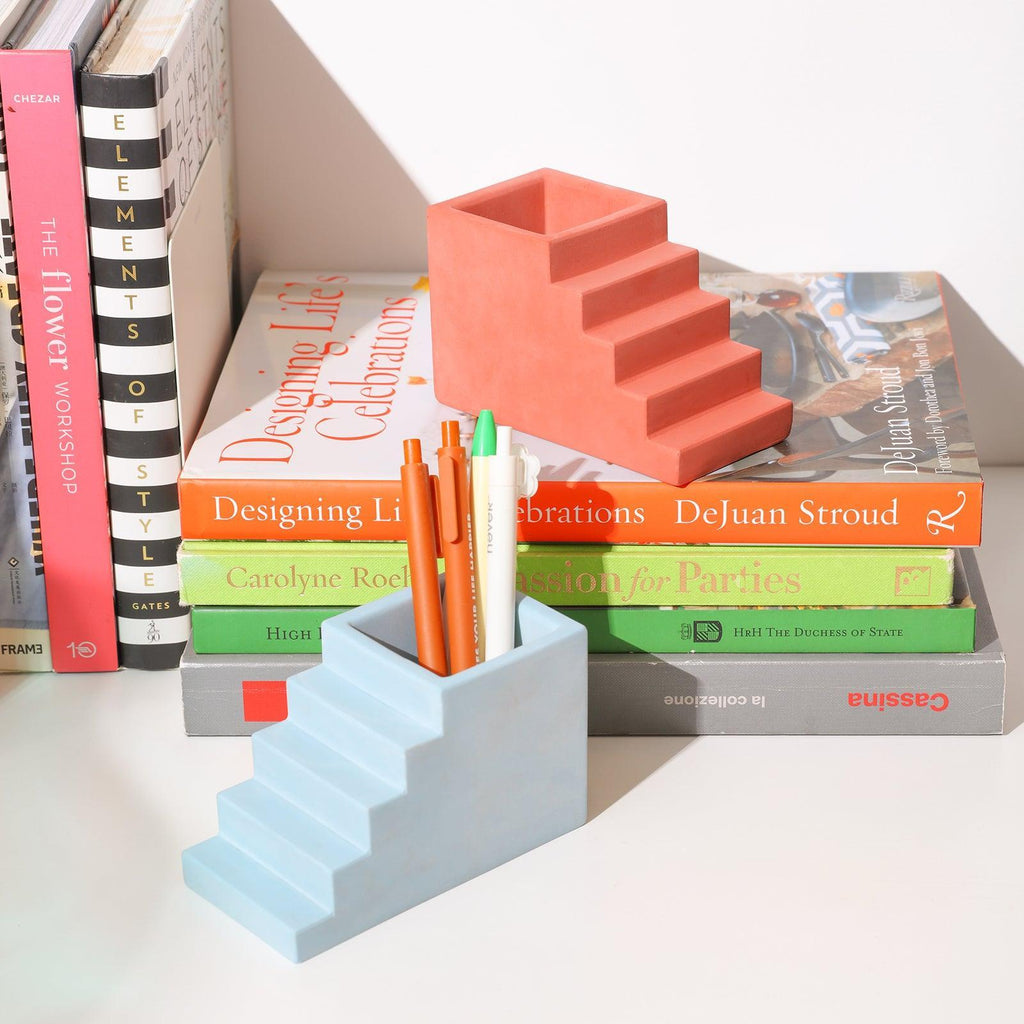 Stairway pen holder silicone mold for crafting geometric desk organizers and modern office storage accessories — view 4