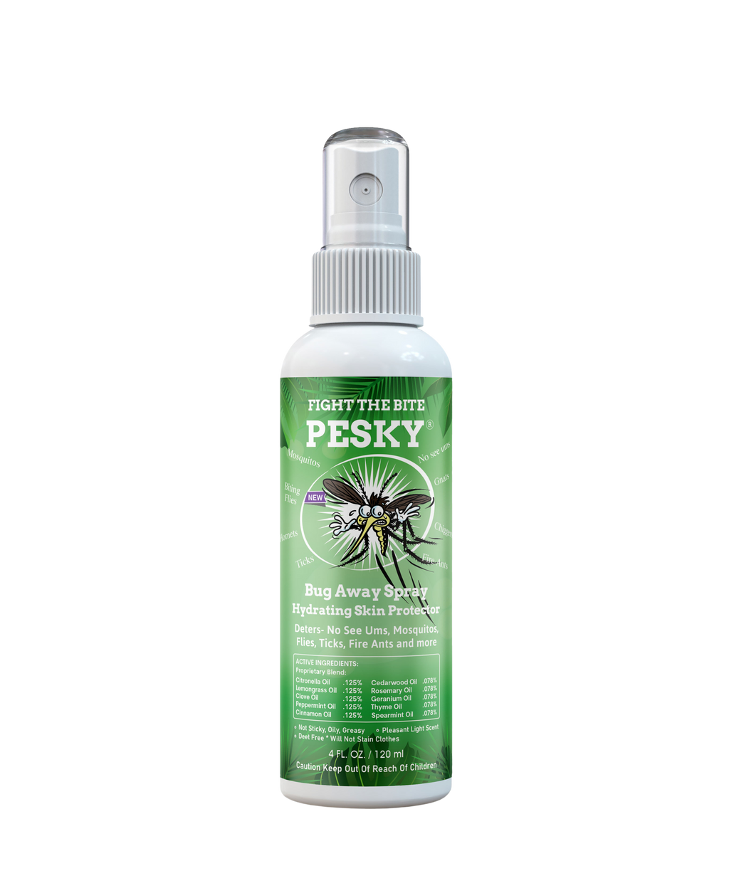 PESKY Bug Away Spray bottle, plant-based mosquito deterrent with essential oils for outdoor use