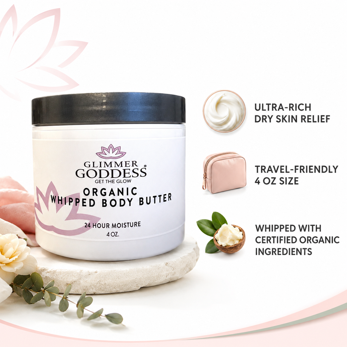 Organic Whipped Body Butter 4 oz – Travel Size-0
