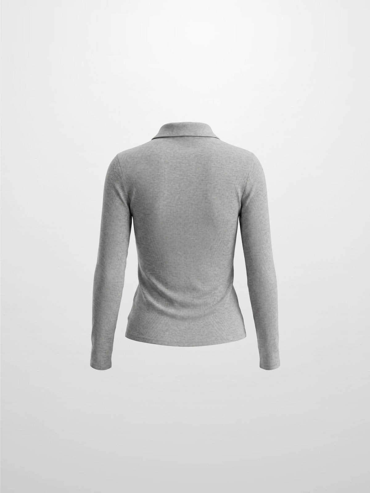 Heathered Collared Tee-Grey-2