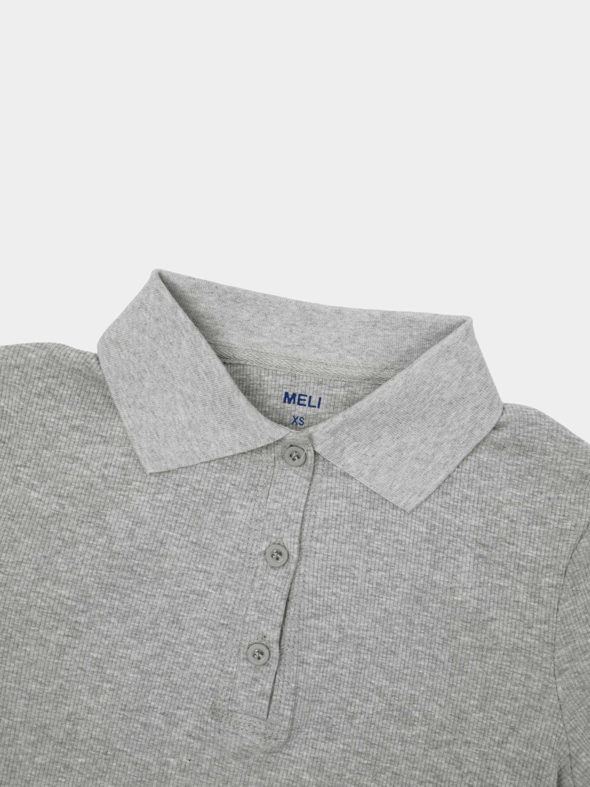 Heathered Collared Tee-Grey-3