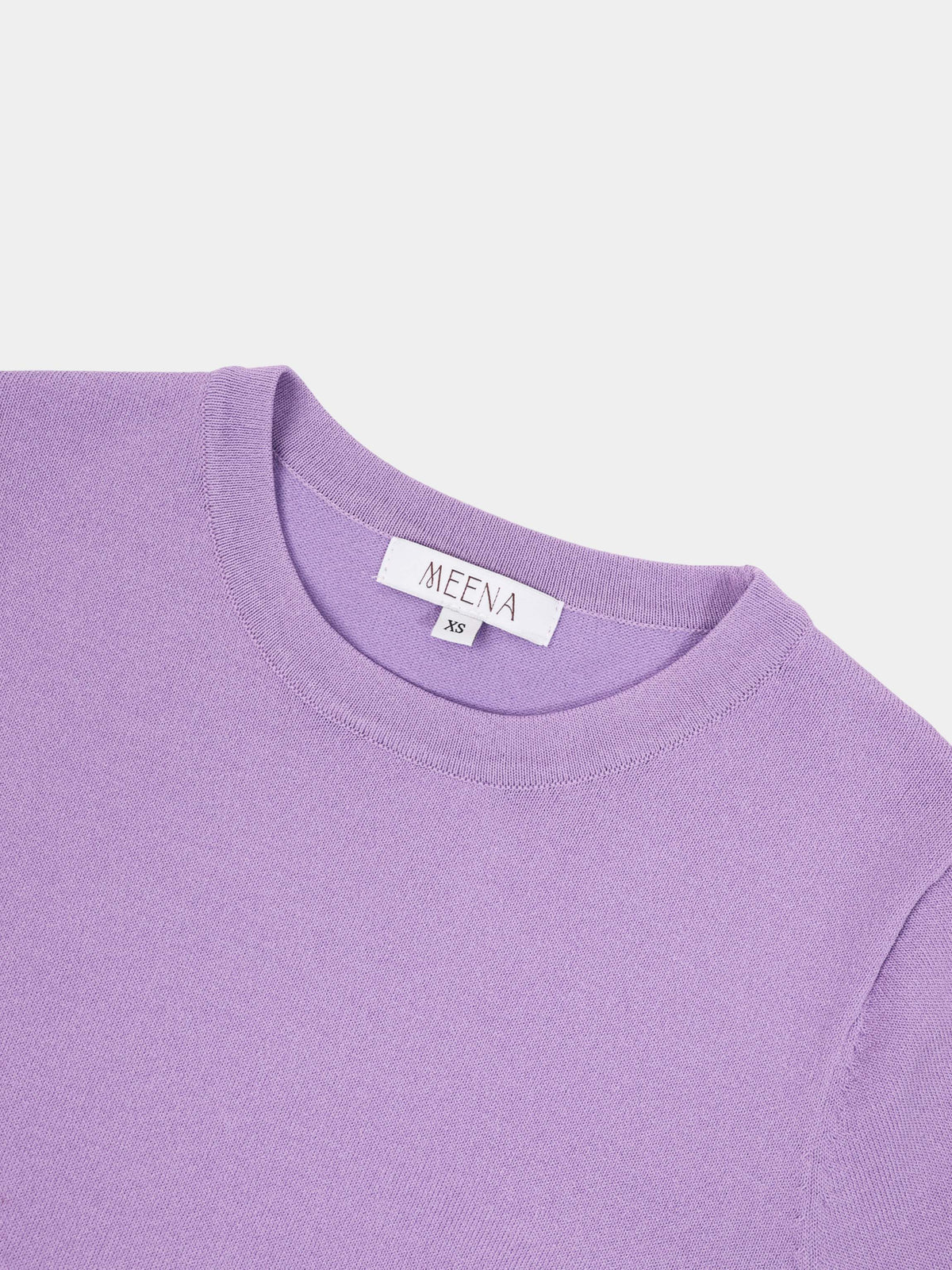 High Cuff Crew Sweater-Lavender-3