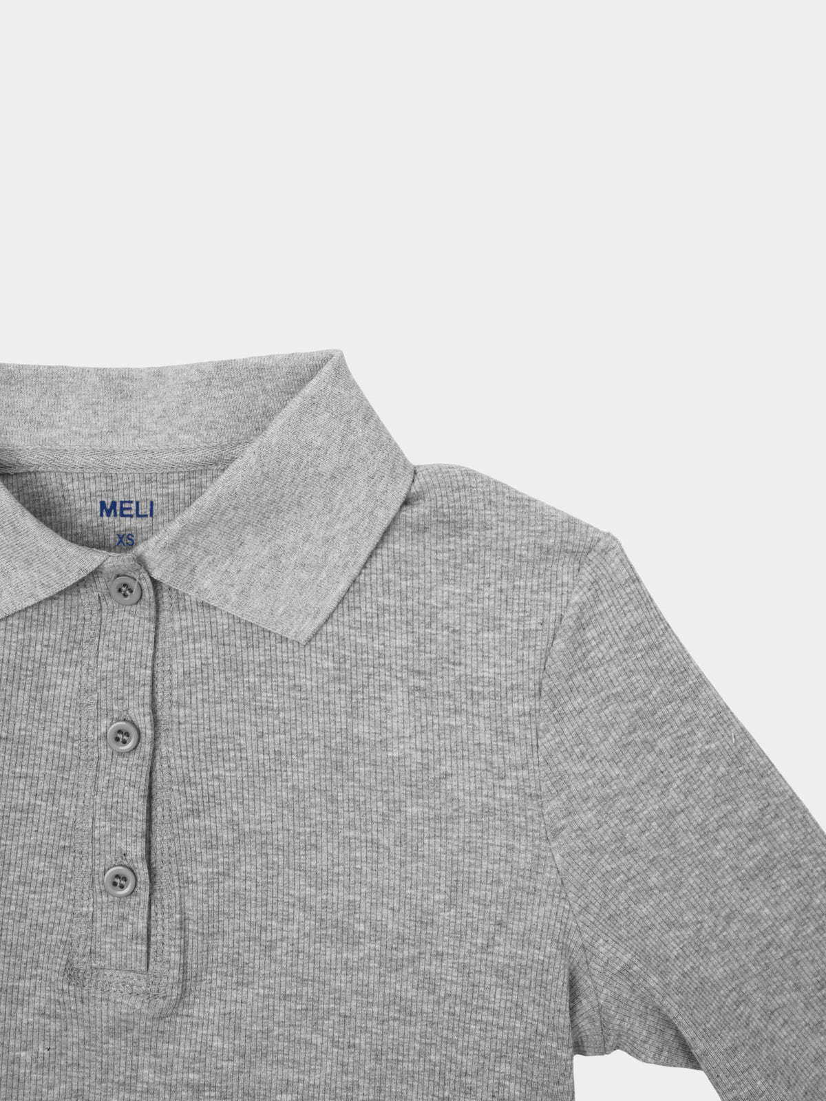 Heathered Collared Tee-Grey-4