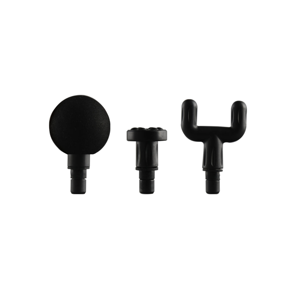 Pursonic cordless 3-speed massage gun with three interchangeable attachment heads for deep tissue muscle recovery — view 3
