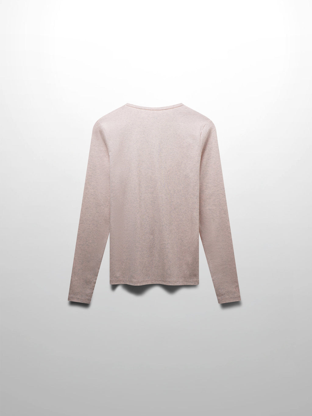 Basic High V Tee Long Sleeve-Heathered Pink/Grey-2