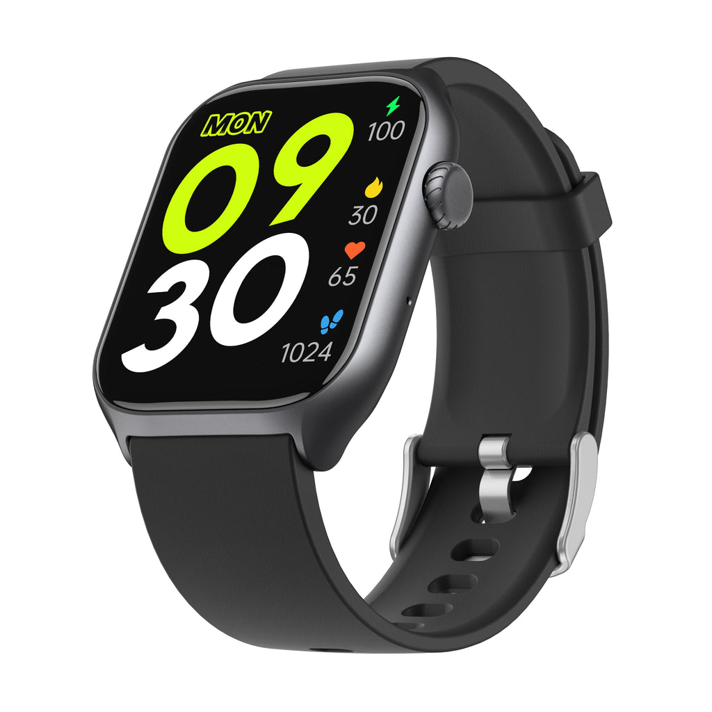 Black Wautton GTS7 smart fitness watch with 2.0 inch HD touchscreen displaying health metrics — view 4