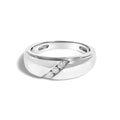 Men's .925 Sterling Silver 1/6 Cttw 3 Stone Diamond Band Ring (H-I Color, I1-I2 Clarity)-0