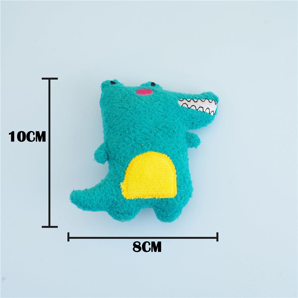 Roaring Rex interactive catnip dinosaur plush toy for cats, soft cloth material in vibrant colors — view 2