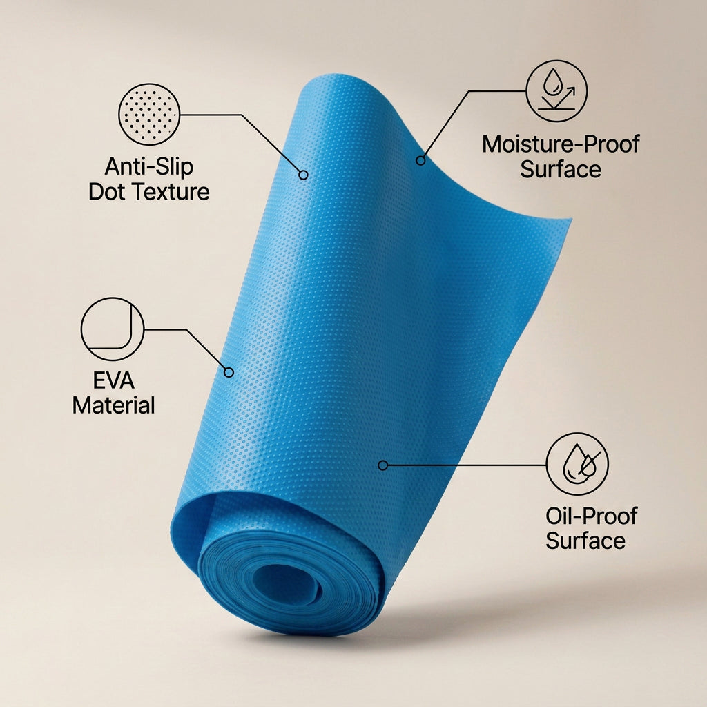 Blue EVA cabinet shelf liner mat roll for kitchen drawer and pantry protection — view 5