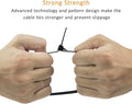 Heavy duty reusable cable ties, 100 piece black nylon pack with hook and loop fasteners