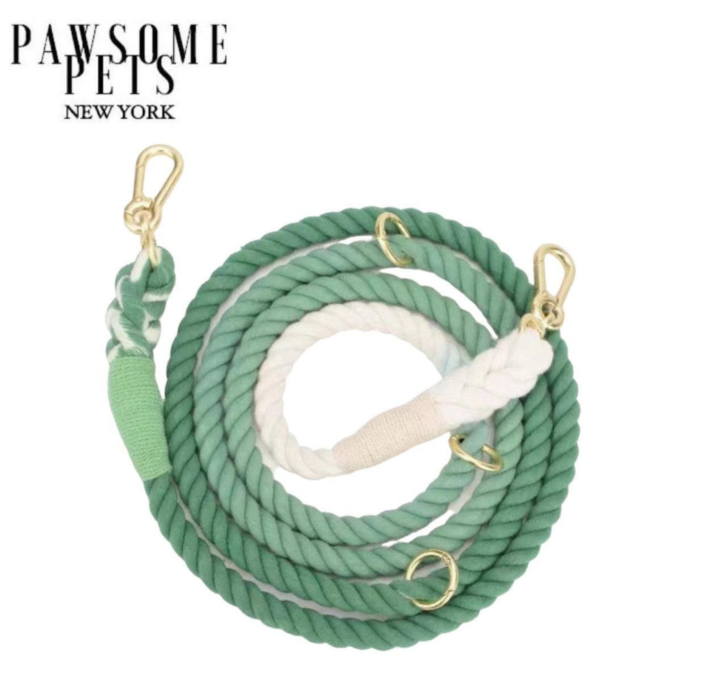 HANDS FREE DOG ROPE LEASH - OMBRE GREEN-0