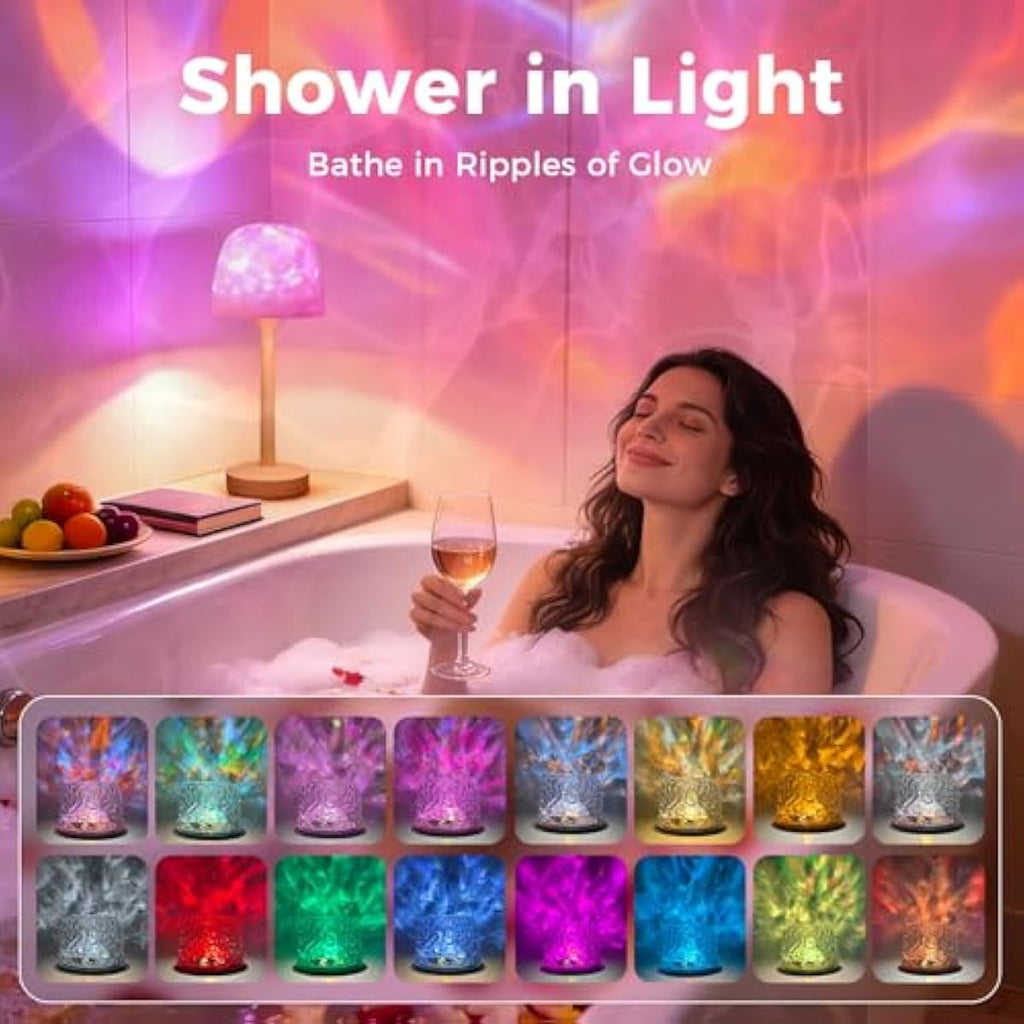 Waterproof rechargeable shower lamp with 16 color ocean wave projector and remote control — view 3