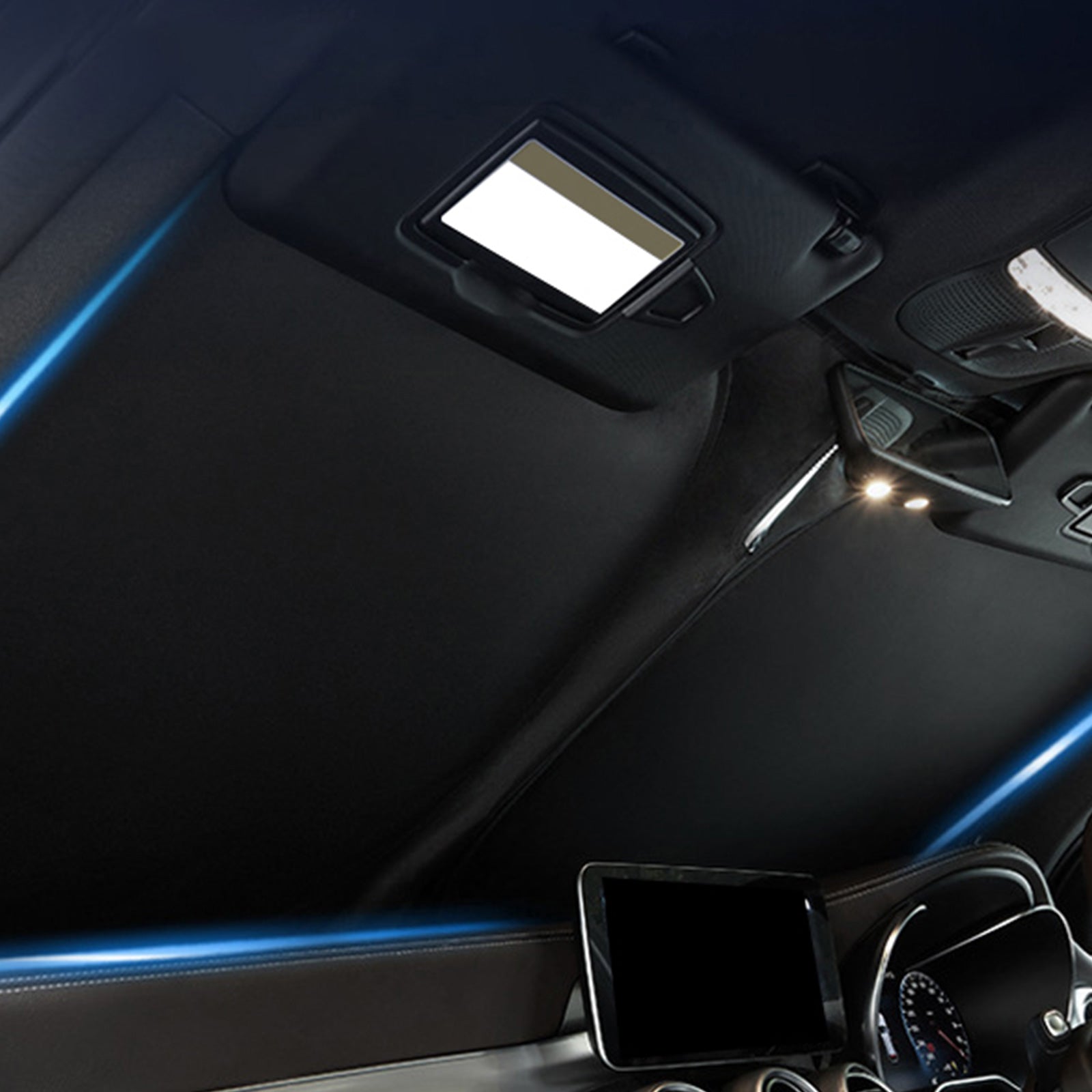 6-layer reflective aluminum windshield sun shade custom fitted for a Subaru Outback foldable design — view 5