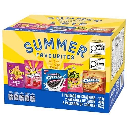 Summer snack box assortment featuring sweet candies, savory crispers, and delicious cookies for beach picnics — view 3