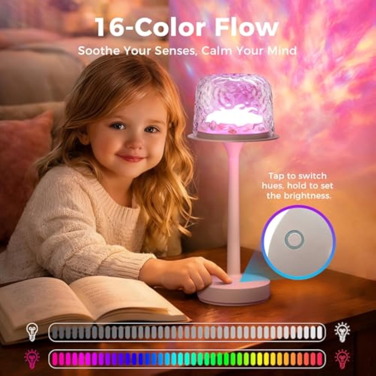 Waterproof rechargeable shower lamp with 16 color ocean wave projector and remote control — view 5