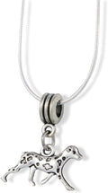Dalmatian pendant necklace on a silver plated snake chain for proud dog owners