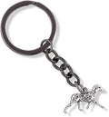 Dalmatian dog keychain in silver metal finish featuring a detailed silhouette and split ring clasp