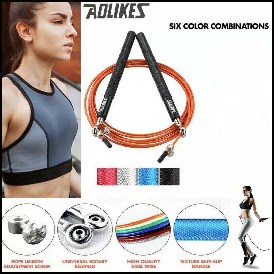 High speed steel adjustable jump rope with comfortable memory foam handles for cardio fitness and boxing