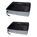 Foldable AquaShield cat litter box with waterproof Oxford cloth exterior, portable pet travel toilet.