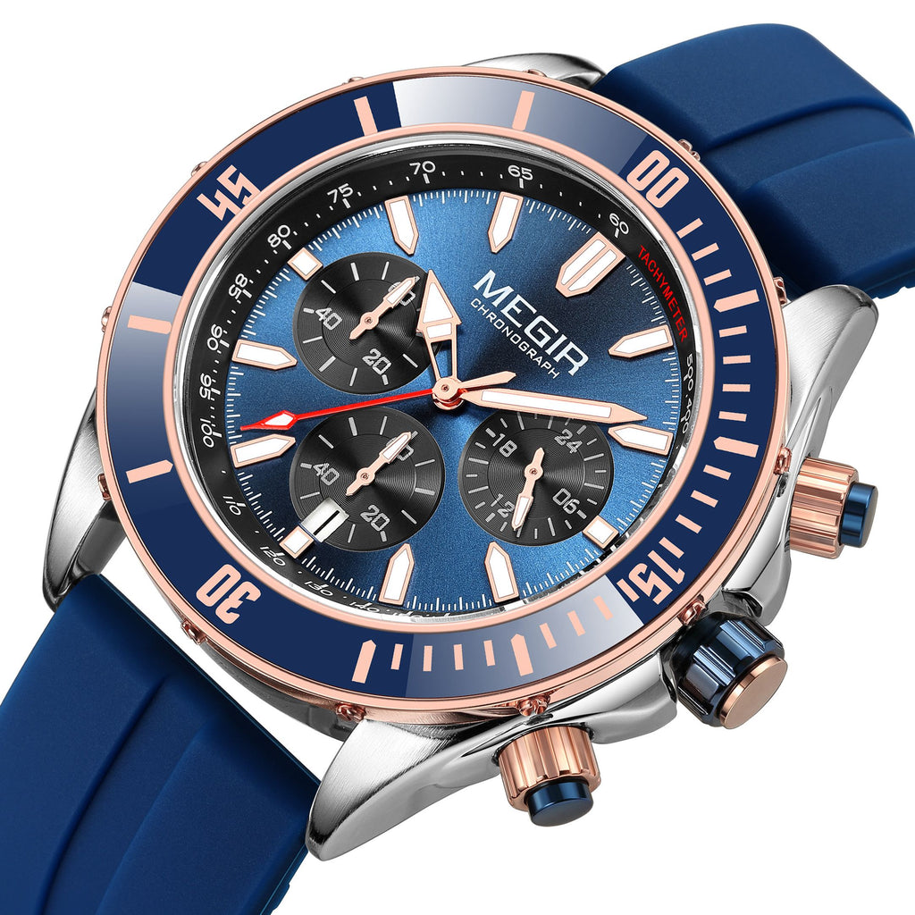 MEGIR Men Watch with Chronograph Fashion Quartz Military Waterproof Calendar Business Casual Wristwatches Clock Montre Homme 2226-10