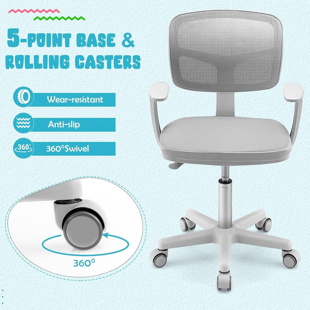 Ergonomic kids swivel desk chair with breathable mesh back and adjustable height — view 4