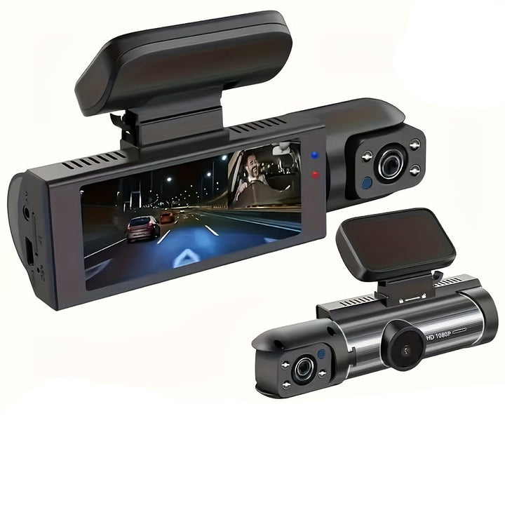 NNETM 1080P Dual-Lens Car Dash Cam with Night Vision