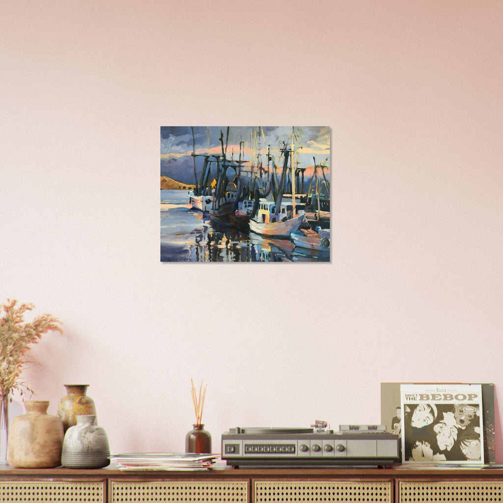 'Midnight Fleet' Coastal I 16x20 Museum-Quality Matte Paper Poster | Original Artwork by American Artist Barbara Cleary-1
